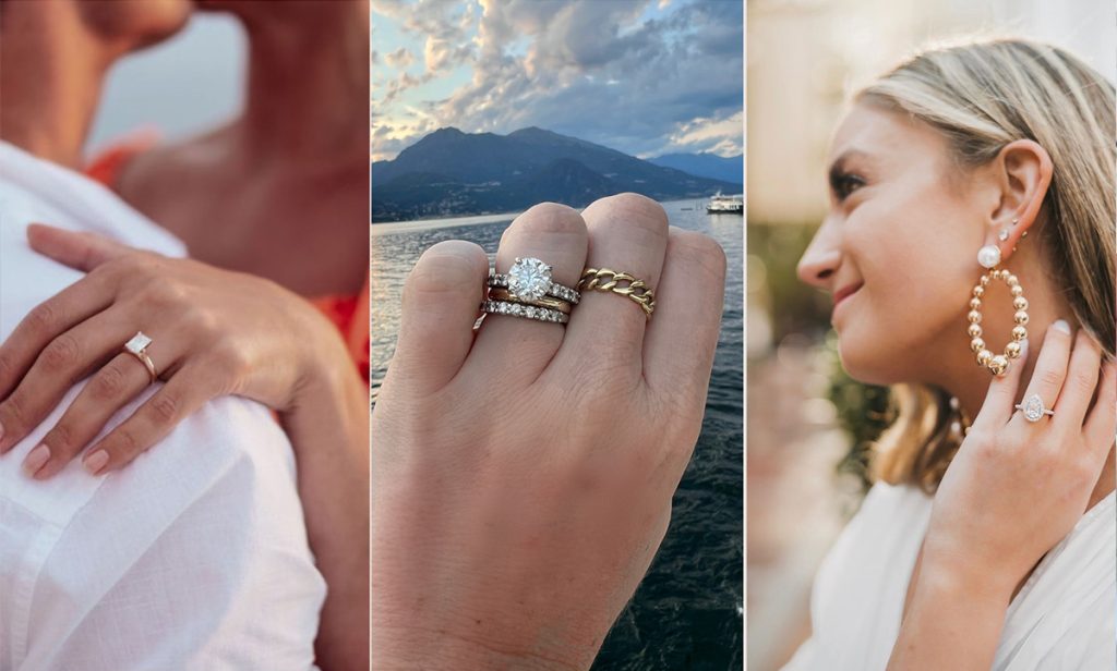 Images of rings on women's fingers